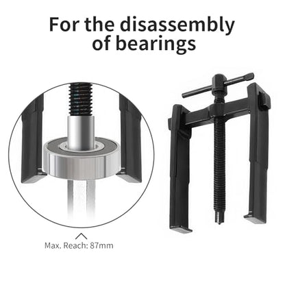 Beam 2 Jaw Puller 3.5" Bearing Gear Pullers, 116mm Hex Head Screw | High Carbon Steel Pullers, Adjuestable Pulley Removal Tool for Bearings/Flywheels/Pulleys Remove - size: 2Jaw 3.5In 98×116MM