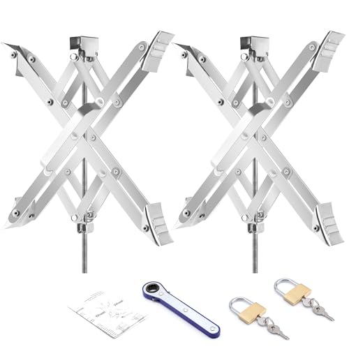 RV Stabilizer Wheel Chock XL Fit 3.5” to 17” Camper Wheel Chock Stabilizer Scissor with Accessories Pair for Travel Trailer, Heavy Duty Tire Wheel Chock Scissor Large Locking X Chock, 2Pack - size: XL 17inch 2pc