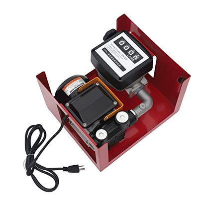 110V 550W Electric Diesel Fuel Transfer Pump, 16 GPM Electric Fuel Transfer Pump with Display Meter, Nozzle & 2 Hoses, Automatic Shutoff Nozzle