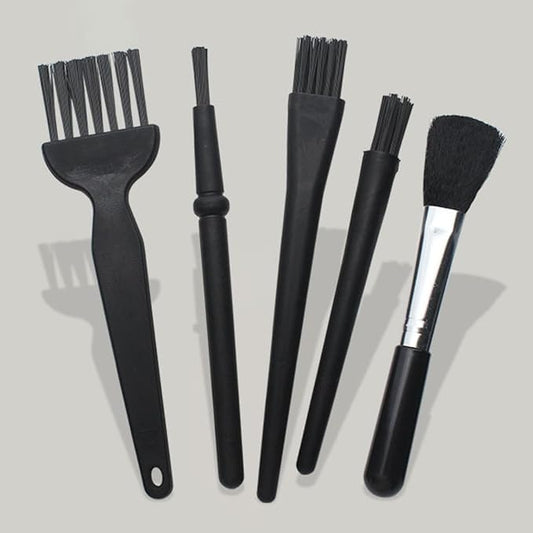 5-Piece Keyboard Cleaning Brush Set - Anti-Static Dusting Brushes for Computer, Laptop, Car Interior & Small Electronics - Portable Mini Brushes with Plastic Handle