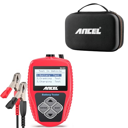 ANCEL BA101 12V Car Battery Tester - Digital Automotive Batteries & Alternator Diagnostic Tool with Protective Large case