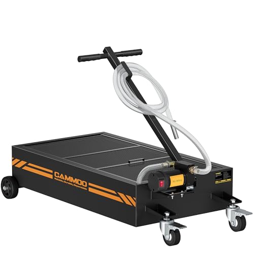 CAMMOO 20 Gal Electric Oil Drain Pan with Pump, Black | 110V 200W High-Flow Pump,9.8 FT Hose,Folding Handle,2 Locking Swivel Casters & 2 Directional Wheels - color: Black