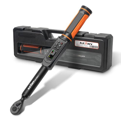 Kerry 3/8 Inch Drive Digital Torque Wrench 1.5–99.6 ft-lb ±2% High Accuracy | Five Units of Measure,LED and Buzzer Notification, Easy to Read and Operate, 72 Tooth for Bike Motorcycle - size: 3/8