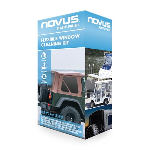 NOVUS Plastic Polish | Flexible Window Kit | One 3” Backing Pad for Drill, One 3” Green Foam Pad, One 3” Black Foam Pad, 1, 2, Three Polish Mate Wipes, One Microfiber Towel