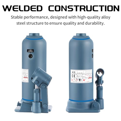 BAOSHISHAN 4 Ton Double Ram Bottle Jack 10.43" to 24" Lift Range | Heavy-Duty Hydraulic Lifting, Welded Steel Frame, Built-in Safety Valve, For SUV Truck RV - size: 4 Ton (High Lift)