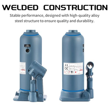 BAOSHISHAN 4 Ton Double Ram Bottle Jack 10.43" to 24" Lift Range | Heavy-Duty Hydraulic Lifting, Welded Steel Frame, Built-in Safety Valve, For SUV Truck RV - size: 4 Ton (High Lift)