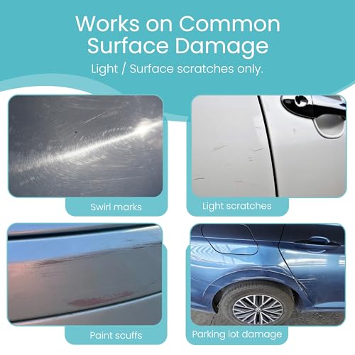 Car Scratch Remover Kit for Vehicles. Perfect for Car Clear Coat Repair, Wax Removal & Erase Scratches. Includes Buffing Pad, Filling/Polish Rubbing Compound, & Polishing Cloth