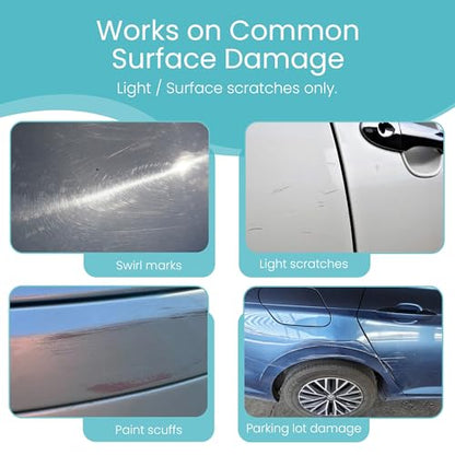 Car Scratch Remover Kit for Vehicles. Perfect for Car Clear Coat Repair, Wax Removal & Erase Scratches. Includes Buffing Pad, Filling/Polish Rubbing Compound, & Polishing Cloth