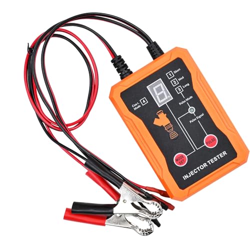 Keenso Fuel Injector Tester ABS Dual Channel Injector Cleaning Tool Kit 12V with 8 Adapters 4 Pulse Modes Silicone Output Wires for Gasoline Engine Mechanics (White) - color: White