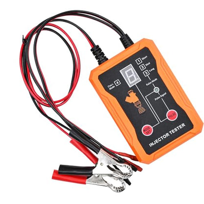 Vikye Automotive Fuel Injector Tester Cleaner, 2 in 1 Dual Channel 12V Engine Scan Tool with 8 Adapters and 8 Pulse Modes, for Clogs Diagnostics (White) - color: White
