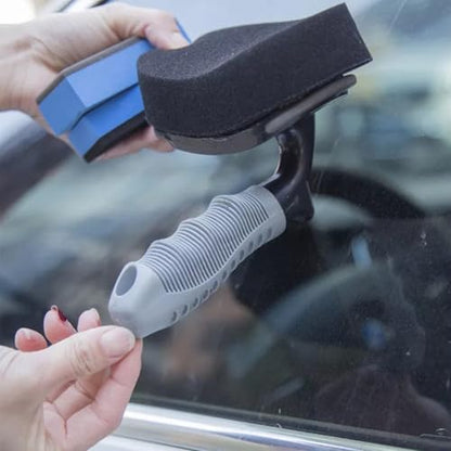 Garneck 1 Set Car Wash Brush Cleaning Tire Applicator Pad Tire Scrubber Tire Brush Polish Tire Shine Applicator Automotive Car Detailing Wheels Tire Dressing Applicator Tires Handle Sponge