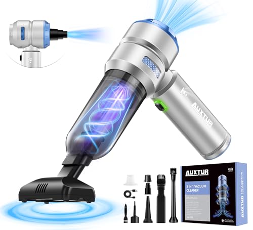 Handheld Cordless Car Vacuum|3 in 1 15000PA Mini Cleaner,120W High Power Brushless Motor,Super Suction Power Vacuums with Type-C Data Cable, Small Portable and Rechargeable Cleaner (Sliver) - color: Silvery
