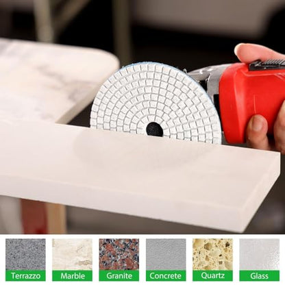 WORKEASE 4 Inch Diamond Polishing Pads Wet/Dry 12PCS, 100 Grit Diamond Sanding Pad, Granite Stone Concrete Marble Rock Countertop Quartz Polish Pad - size: 4 Inch 100 Grit