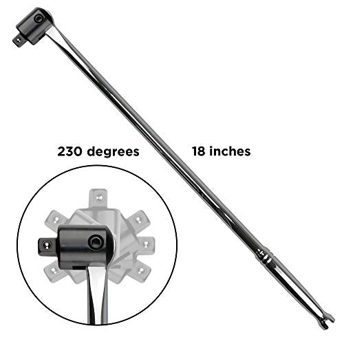K501 3/8-Inch Drive Long Handle Ratchet & Breaker Bar Set, 6-Piece