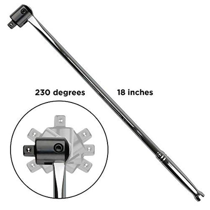 K501 3/8-Inch Drive Long Handle Ratchet & Breaker Bar Set, 6-Piece