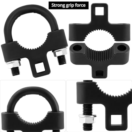 QWORK Inner Tie Rod Removal Tool with 3/8'' & 1/2'' Drive Sizes, 27-44mm Tie Rod End Wrench Tool for Tight Spaces