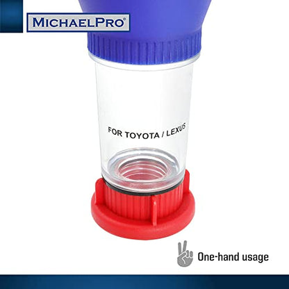 MichaelPro Spill-Free Oil Funnel for Toyota and Lexus Vehicles, Hands-Free Oil Changing, Compatible with Models Featuring a Threaded Oil Filter Cap, Heavy-Duty Material - MP009075