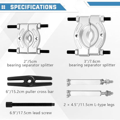 ATPEAM 14pcs Bearing Separator Puller Set 2" and 3" Heavy Duty 5 Ton Bearing Puller