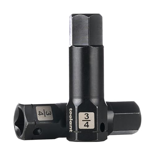 toolant 1/2" drive 3/4" impact hex bit socket set 2PCS, Hex Drive, S2 Steel Air Drive Allen Socket set,Impact Grade，Anti-Roll Design - size: 1/2" drive - 19.1mm - 2 PCS