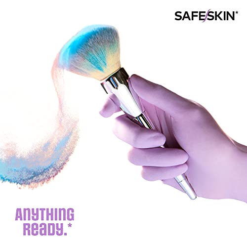 SAFESKIN Disposable Nitrile Gloves in POP-N-GO Pack of 50 or 200 Powder Free - Hair, Cleaning, Medical Use, Food Handling - size: Small (Pack of 50)