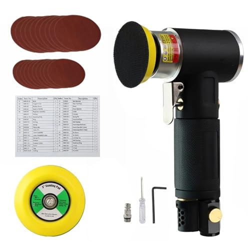 Polishing Machine, 2" 3" Mini Air Sander Kit Dual Action Orbital Polisher Polishing Machine for Car Polishing(SETA) - color: Seta