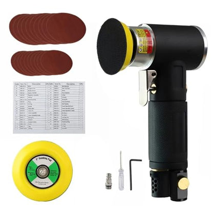 Polishing Machine, 2" 3" Mini Air Sander Kit Dual Action Orbital Polisher Polishing Machine for Car Polishing(SETB) - color: Setb