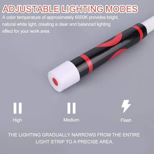 Flexible LED Flashlight Stick, 75cm/30in Premium Rechargeable & Bendable Mechanic LED Work Light with 3 Lighting Modes Suitable for Automotive Repair & Lighting in Tight Spaces