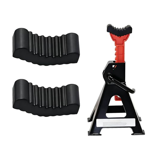 2 PCS 2-3 Ton Jack Stand Pads for Car, Anti-Slip Rubber Floor Jack Pad, Load-Bearing, Universal for Most Cars, Trucks, SUVs (Black) - color: 3 Ton #Black