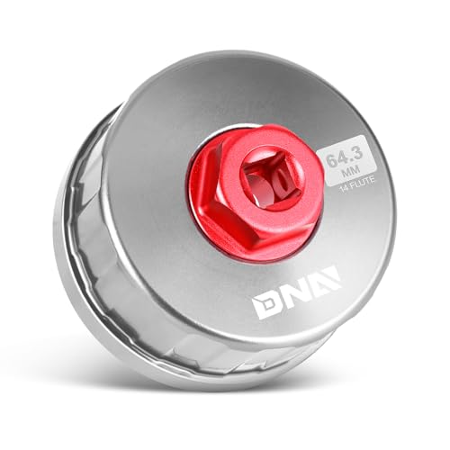 DNA MOTORING Oil Filter Wrench 64.3mm 14 Flute Filter Cap Socket Remover Tool Compatible with Toyota Lexus Scion, Precision CNC Machined Aluminum, TOOLS-00540