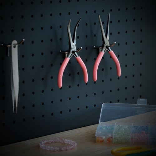 VISEMAN 6" Mini Needle Nose Pliers, 2PCS Pink Long Nose Pliers Set | with Comfort Handles for Handmade Craft - style: Pink (Straight + 45-Degree Bent)