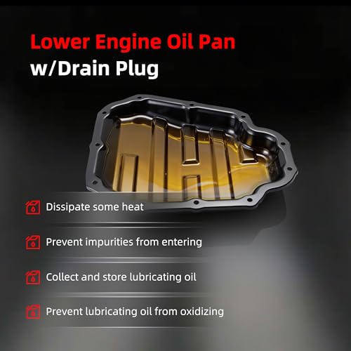 Oil Pan w/Drain Plug, Lower Engine Oil Pan for Altima 2014-2018 | for Nissan Rogue 2014-2018, L4 2.5L, 264-571, NSP36A, 11110-3TS0B, 11110-3TA3A, 11110-3TA0B, 111103TS0B, 111103TA3A - size: for Altima/Rogue 2014-2018 L4 2.5L