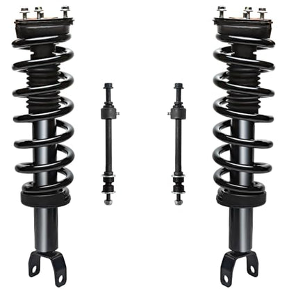 Detroit Axle - 4WD Front Struts & Coil Spring + Sway Bar End Links Replacement for 2009 2010 2011-2018 Dodge Ram 1500 - size: 4QS47500/ sway kit