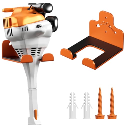 Garage Storage Trimmer Rack, Weed Whackers Holder Organizer Garden Power Tool Hanger Wall Mounted for Garage Trimmer, Hedge Trimmer, Grass Trimmer, Garden Tools,1 Pack(Orange) - color: Orange 1 Pack