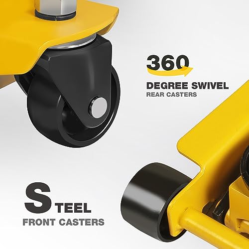 YELLOW JACKET 3 Ton Low Profile Hydraulic Floor Jack with 3 Ton Double Locking Jack Stands