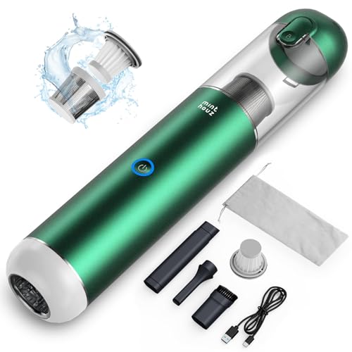 Minthouz Car Vacuum Portable Cordless 17000Pa - 120W Handheld Vacuum Rechargeable with Blower, Ultra Lightweight Mini Vacuum Cleaner with 2 Filters for Car Home Pet Office Keyboard - color: Green