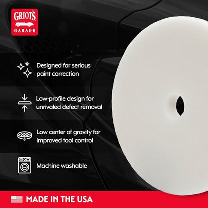 Griot's Garage BOSS 6.5" Fast Correcting Foam Pads for Car Polishing and Detailing, Buffing Pads for Moderate to Severe Scratch Removal, Set of 2 - size: 6.5 Inch Pads (Set of 2)