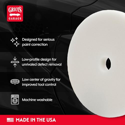Griot's Garage BOSS 6.5" Fast Correcting Foam Pads for Car Polishing and Detailing, Buffing Pads for Moderate to Severe Scratch Removal, Set of 2 - size: 6.5 Inch Pads (Set of 2)