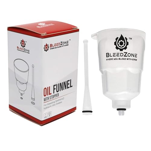 BleedZone Oil Funnel Kit with Stopper for Shimano Hydraulic Brakes, Spill-Free Funnel Compatible with Shimano Brake Bleed Kits for MTB Brakes