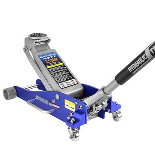 2.5 Ton Floor Jack Hydraulic Low Profile Jack Racing Heavy Duty Aluminum and Steel Racing Floor Jack with Dual Piston Quick Lift Pump 2.5 Ton (5000 lb) Capacity Lift Range 3.7"-18.7" Grey - color: Aluminum 2.5T Dual Pump 3.7"-18.7"