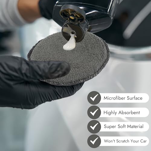 10 Pack Wax Applicator Pads Microfiber with Finger Pocket for Car Wax | 10-pack microfiber foam pads with finger pocket, Scratch-free waxing for cars & household, Machine washable & reusable - color: Gray