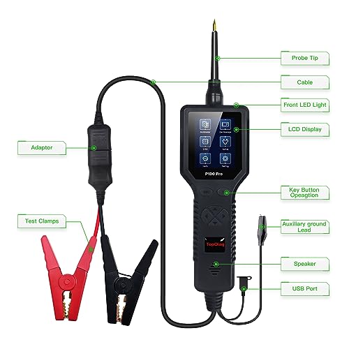 TopDiag P100 Pro 9-30v car Circuit Tester Automotive, Power Circuit Probe Kit Multimeter Digital Oscilloscope Test Tool (P100 Pro) - color: P100 Pro