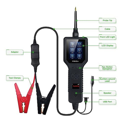 TopDiag P100 Pro 9-30v car Circuit Tester Automotive, Power Circuit Probe Kit Multimeter Digital Oscilloscope Test Tool (P100 Pro) - color: P100 Pro