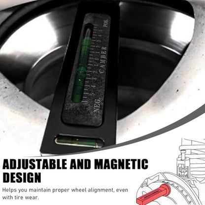 Ohleats Adjustable Magnetic Gauge Tool, Black | Camber Castor Strut Wheel Alignment Instrument, Automotive Magnetic Castor Tire Gauge, For Most Cars Trucks RVs - color: Black