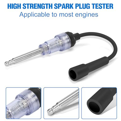 BETOOLL 14pcs Compression Tester with Spark Plug Tester & Brake Fluid Liquid Tester Pen - 300PSI Engine Cylinder Compression Gauge Automotive Tool - size: Premium