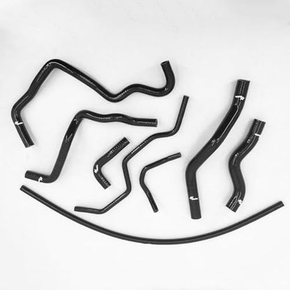 Fit 2001-2005 Honda Civic D17 1.7L Silicone Radiator Coolant Heater Hoses Kit 3-Plyer Black - color: Black