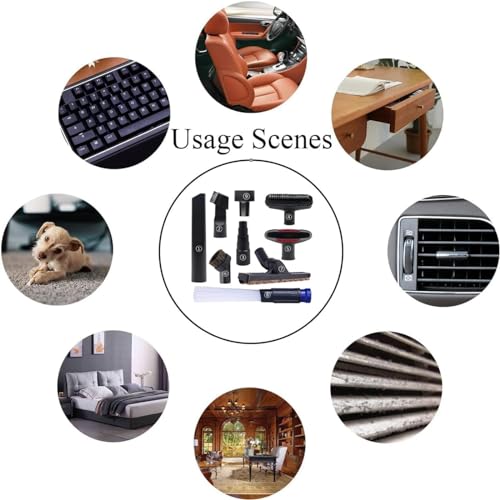 Vacuum Attachments for Shop Vac Attachment Accessories Vacuum Hose | 9 Pcs 1 1/4" Vacuum Cleaning Tools with 1 7/8" to 1" Vacuum Hose Adapter, 1.25" Hardwood Floor Brush & Crevice Tool - size: vacuum attachments-9pc