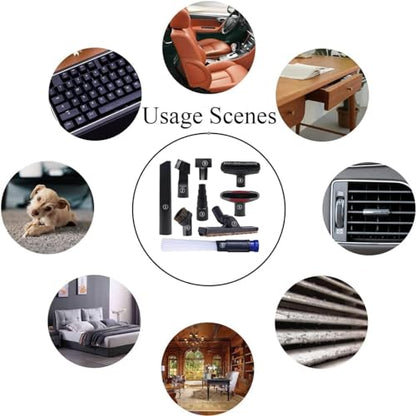 Vacuum Attachments for Shop Vac Attachment Accessories Vacuum Hose | 9 Pcs 1 1/4" Vacuum Cleaning Tools with 1 7/8" to 1" Vacuum Hose Adapter, 1.25" Hardwood Floor Brush & Crevice Tool - size: vacuum attachments-9pc
