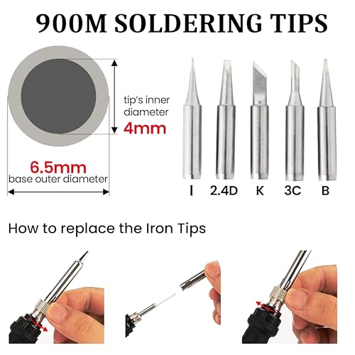 Soldering Iron Kit, 60W Soldering Iron Adjustable Temperature 30-in-1, 5 Solder Tips, Digital Multimeter, Solder Wire, Paste, Desoldering Pump, Tweezers for Electronics Hobby Enthusiast 120V US Plug