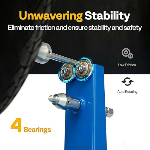 Motorcycle Wheel Balancer & Truing Stand, Heavy-Duty Static Tire Balancing Tool with Precision Bearings & Adjustable Cones, Fits Dirt Bike, Sport Bike & Motorcycle Wheels up to 35”