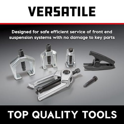 Powerbuilt Front End Vehicle Service Kit, Tie Rod End Puller, Car and Truck Ball Joint Remover, Pitman Arm puller 6 Piece 648626, Black - size: 6 Piece